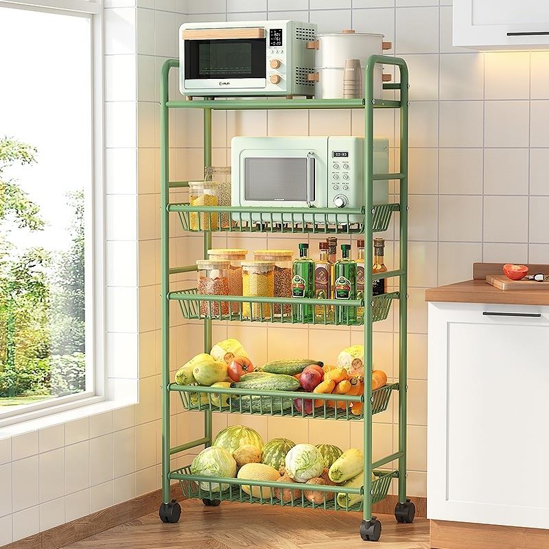 Bedroom put small snack cart net red ins wind frame bedroom car mobile storage basket with wheels four layers multi-layer