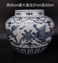 The Hui Poly] Ming Xuande Qinghua Lions Play Ball Jars Imitation Ancient Porcelain Antique Ancient Play Old Goods Old Goods Hand Painted
