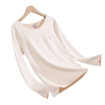 Catman De velvet thermal underwear for women white velvet thickened heated autumn clothes long trousers set bottoming shirt tops winter