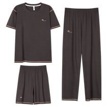 Catman Mens Pajamas Summer Thin Modal Home Clothes Mens Suit Large Size Short Sleeve Shorts 2024 New Style