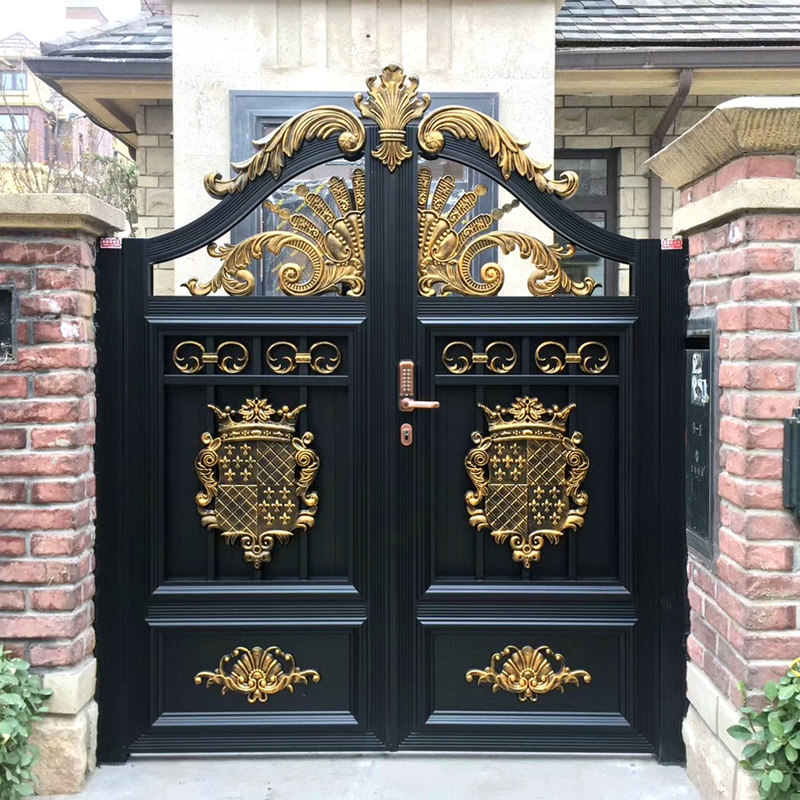 Aluminum art yard gate villa opposite door aluminum alloy courtyard gate home country yard double switch garden gate