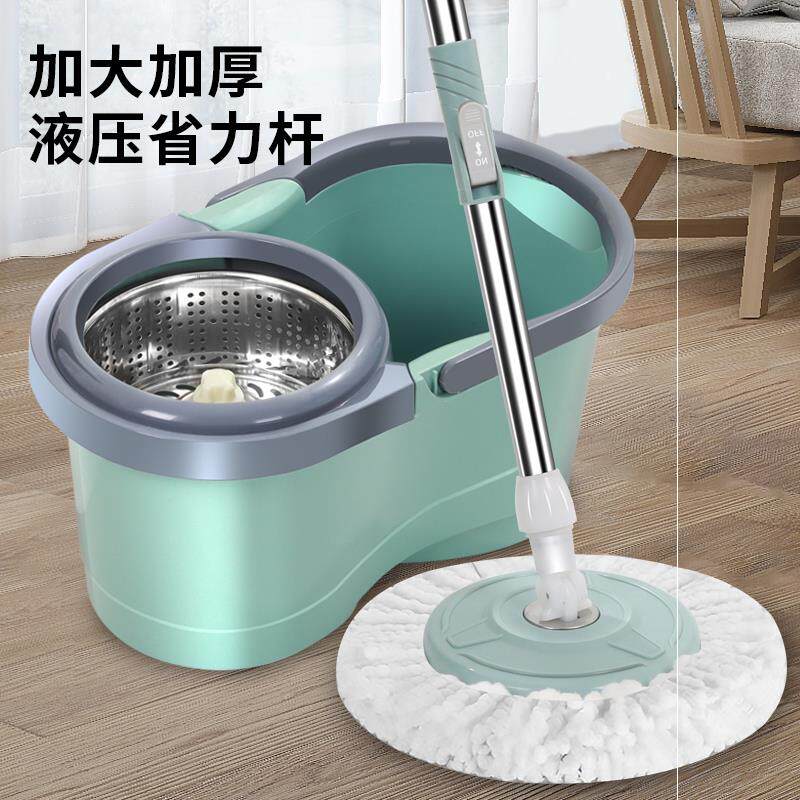 Automatic eluting one-piece mop with bucket set kitchen mopping special oil-removing floor handle household rotary mop