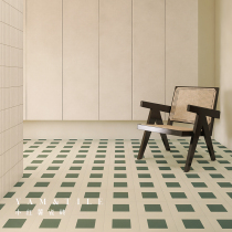 Fa-style retro olive green all-porcelain small flower brick Xuanguan kitchen Ground floor balcony toilet anti-slip styling tile