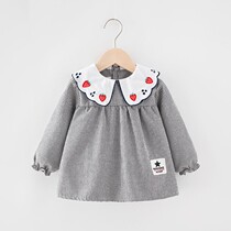 Childrens hood winter outwear cute autumn and winter ladies waterproof baby dining enclosure with crystal suede long sleeve princess dress
