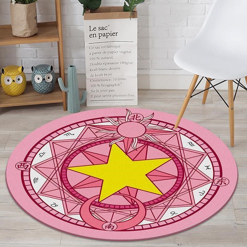 Xinjiang Round Carpet Bedroom Large Area Bed Border Blanket Children Cartoon Ground Floor Room Home Sofa Cushion