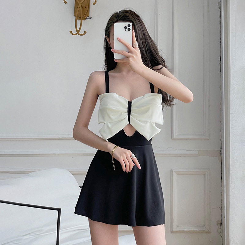 2022 new swimsuit women's summer fairy air pure desire breeze High feeling slightly fat girl with slim gut conservative tyr swimsuit