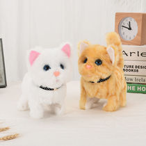 Toy kitten simulation will call and walk electric plush kitten simulation cat walks and nods and will call plush toy