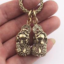 Pure Brass Pair of Ruyi Accessories Pendant Accessories Pendant Key Buttons Birthday Gift Car Hanging lovers