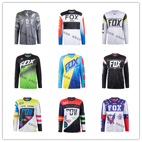 FOXINES downhill suit summer outdoor riding sports round neck T-shirt long-sleeved men's mountain bike riding suit customization