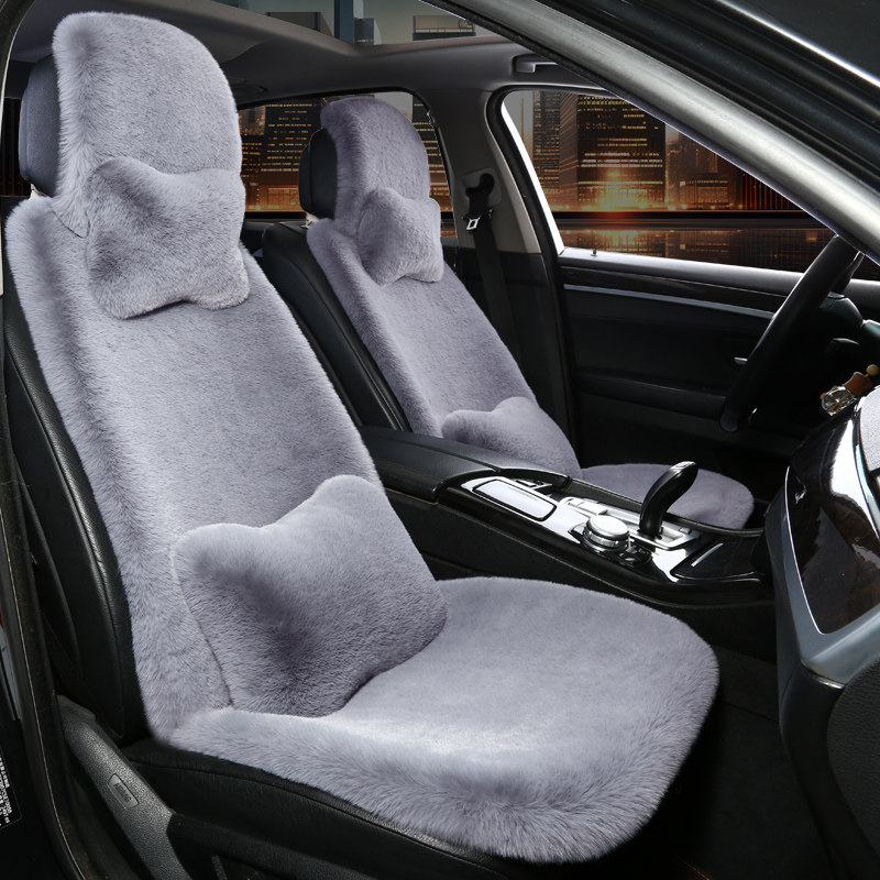 Winter car cushion thickened plush seat cushion cover full surround otto rabbit fur warm men and women universal cotton car cushion-Taobao