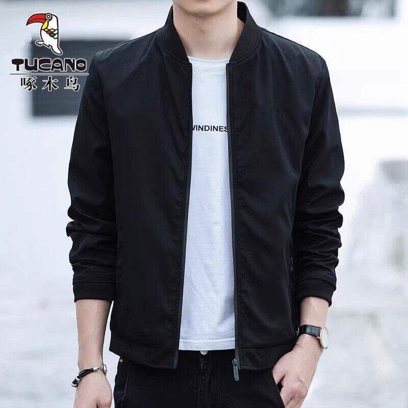 ウッドペッカー メンズ 2026年春秋新作 ベースボールカラージャケット メンズ カジュアル スリムフィット 通気性 スプリングジャケット