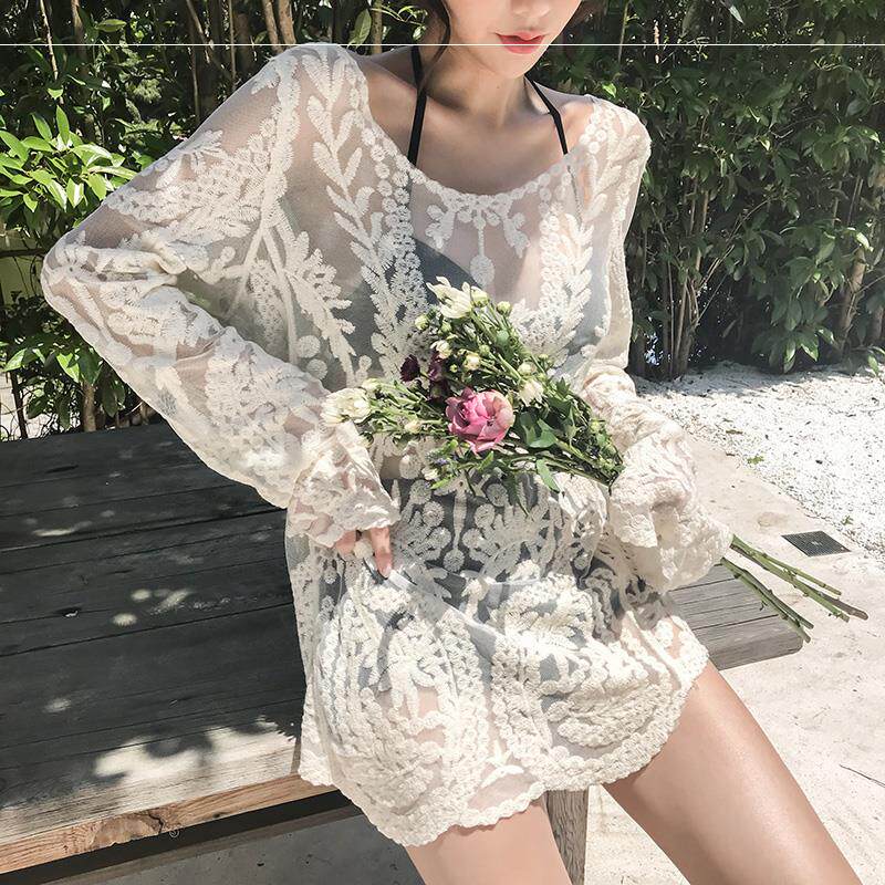 Swimsuit women's 2021 new hot spring ins wind net red wind three-piece sexy fashion swimwear two-piece meat cover