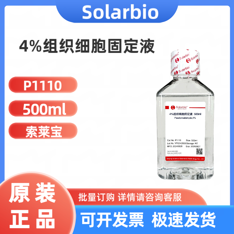 索莱宝 P1110-500ml  4%组织细胞固定液