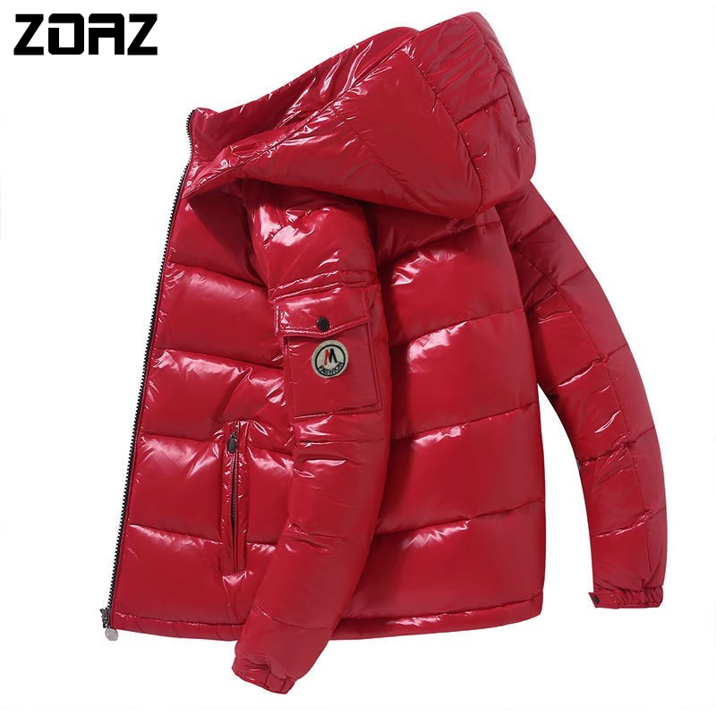 ZOAZ bright face red down clothes male short section 2023 Winter new lovers white duck suede male and female warm coat wave-Taobao