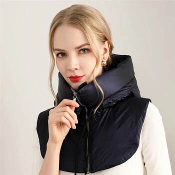 New Style Detachable Fake Collar for Layering with down Jackets and Coats, Padded Fake Hat Collar with Hood for Women, Manufacturer