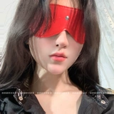 Завяжите мне глаза, кожаная маска для глаз, лишение зрения, сексуальная затемняющая повязка на глаза, заклепки, реквизит для настроения, ролевая маска для глаз