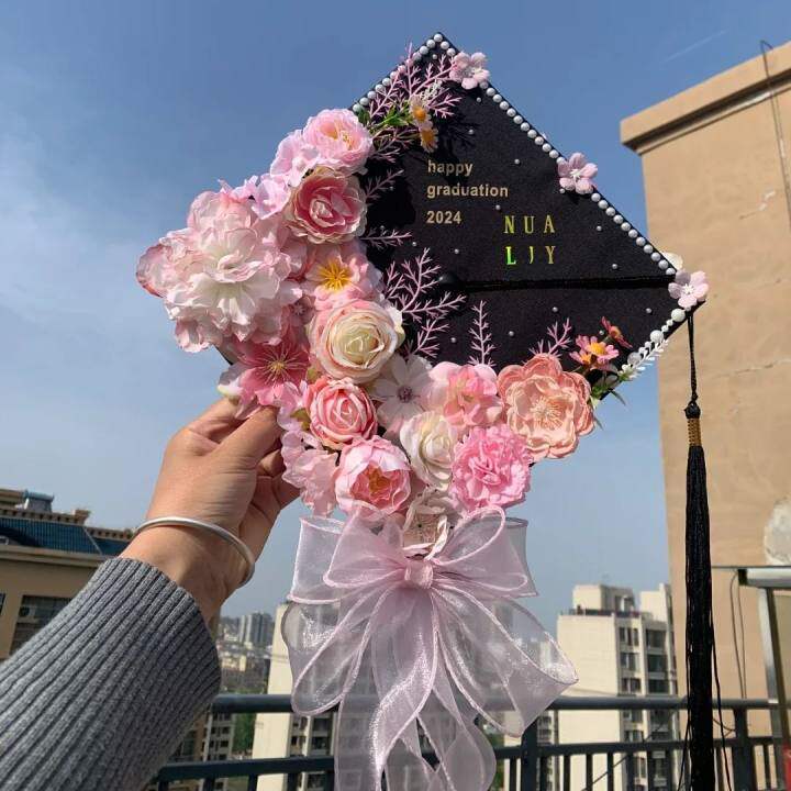 簪花学士帽DIY:大学生毕业季必备出片神器,亲手制作独一无二的毕业记忆!-圣诞帽-淘宝百科网
