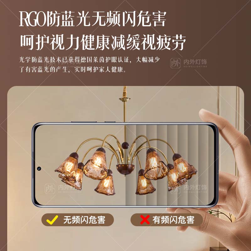 法式中古风客厅吊灯,点亮你的复古梦!全光谱护眼灯具,让你的大厅美出新高度!-客厅吊灯-淘宝好物网