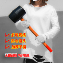 Rubber hammer rubber hammer transparent plastic hammer head size wood shank Champagne hammer floor tile decoration mount hammer