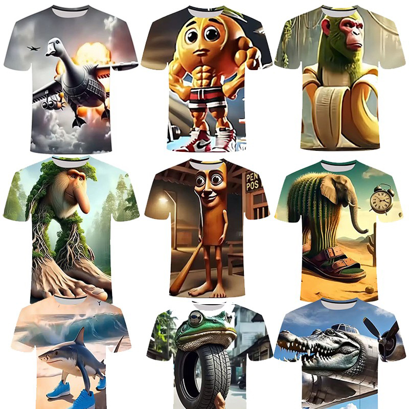 American Mountain and Sea Classic Clothing, All Kinds of Wooden Stick Man Cosplay Costumes, T-Shirts, Abstract Funny Shark Double-Sided 3D Printed Short-Sleeve Shirts American Mountain and Sea Classic Clothing, All Kinds of Wooden Stick Man Cosplay Costumes, T-Shirts, Abstract Funny Shark Double-Sided 3D Printed Short-Sleeve Shirts