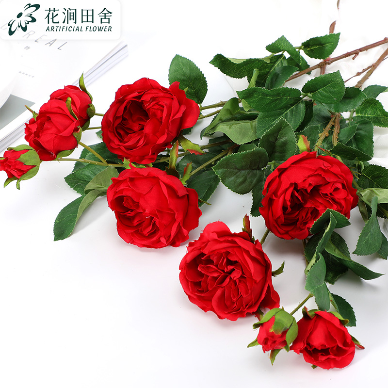 Simulation flower fake flower Austin rose flower decoration decoration 2021 new living room flower bouquet