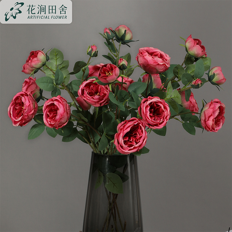 Rose artificial flower 2021 new living room fake flower decoration high-end light luxury flower decoration bouquet high branch