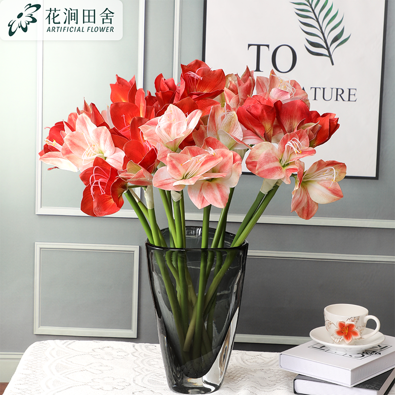 Jun Zlan Flower Emulation Flowers 2021 new living room fake flower pendulum piece furnishing high-end pendulum flower decorated with bouquet high branches