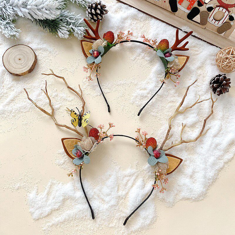Antler hair accessories Christmas headwear luminous headband Fairy Sen super fairy hairpin autumn and winter elk headband hairpin