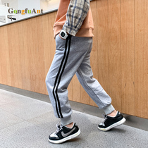 Childrens clothing autumn trousers 2021 new children Korean boy knit pants loose trend childrens clothing sports casual pants