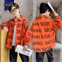 Boys long-sleeved shirt spring and autumn 2021 Korean new boy shirt