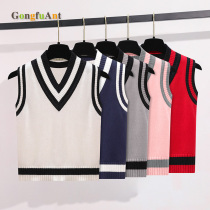 Children Pure Cotton Thread Clothing Spring Autumn Style Boy White Sweater Waistcoat Girl Pink Knit Vest Winter TR0092