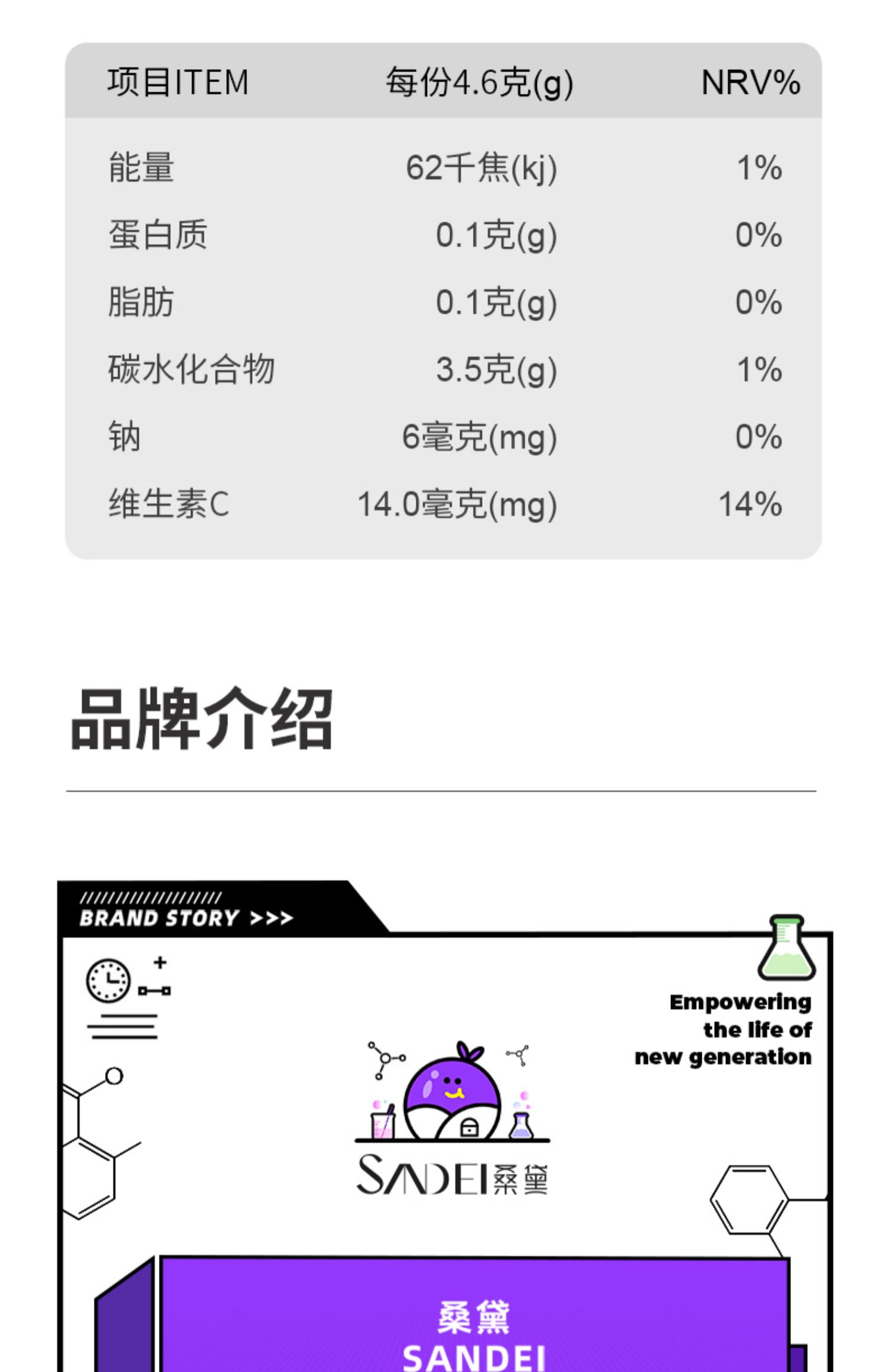 桑黛玻尿酸软糖胶原蛋白6颗