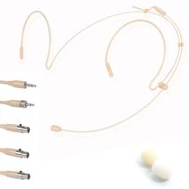 Portable Double Earhook Headset Mic Headworn Microphone For