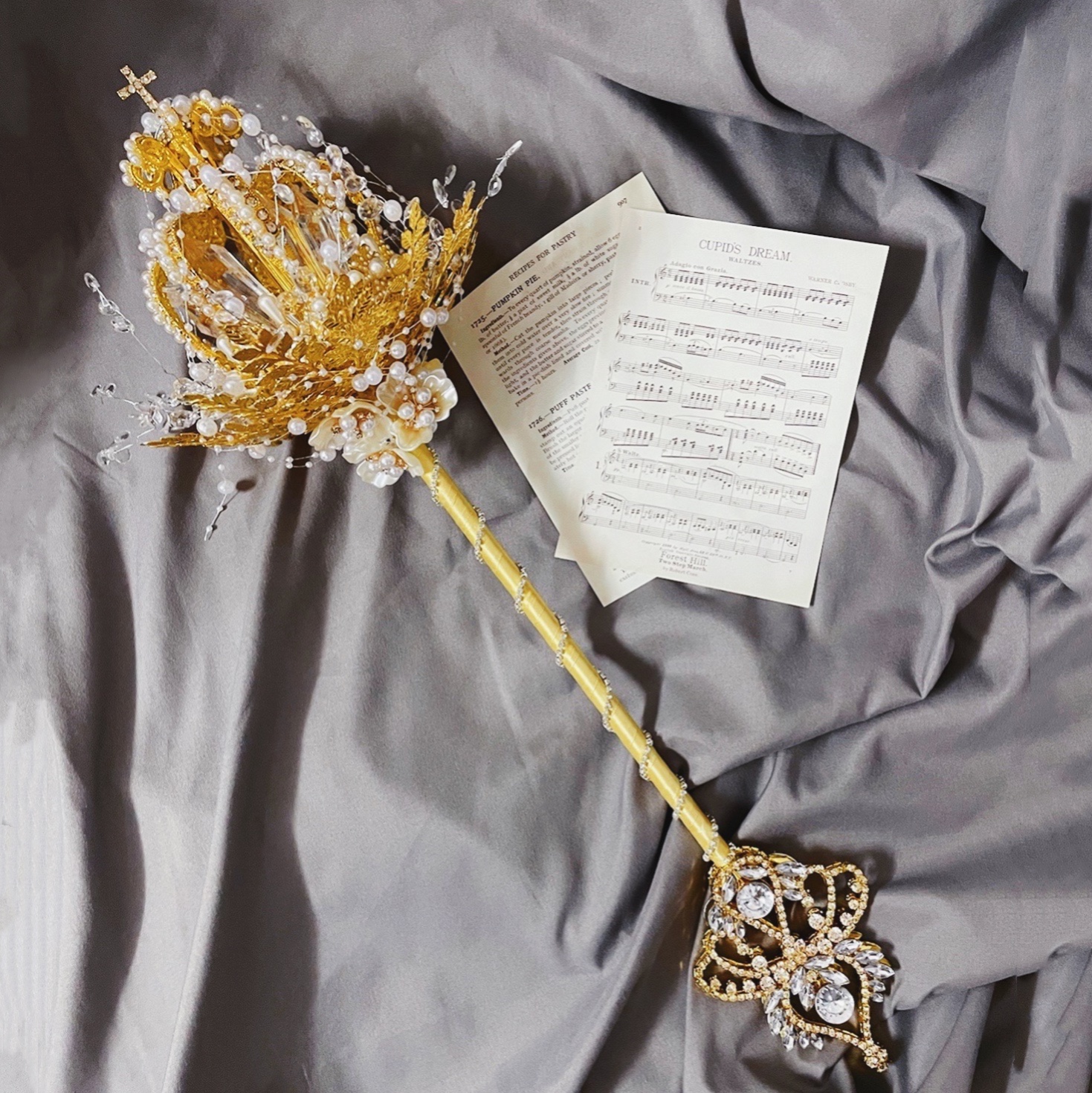 Bride Rod Crown Creed Customized Eternal Flower Crystal Crystal Crystal Marriage Wedding Handle Flowers