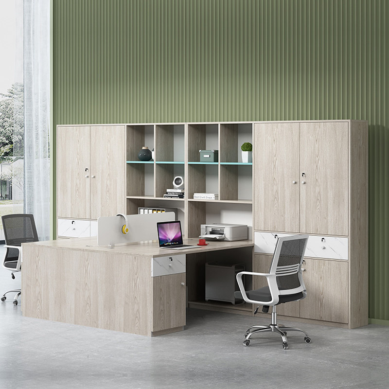 Financial desk 4 Double face to face staff office table and chairs Combined brief modern furniture station