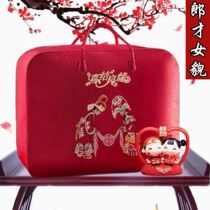 Escort Wedding Quilt Bag Chinese Wedding Dress Cotton Quilts By Happy Bags Hand Wedding Four Pieces Packages Upscale New Wedding Red