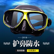 Adult myopia large frame swimming goggles waterproof and anti-fog HD children's nose protection integrated diving goggles swimming equipment male