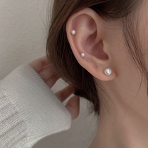 s925 pearl ear nail temperament brief and small earrings woman sleeping without picking up the ear-hole silver ear-in-ear clip