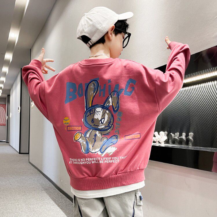 Korean children's sweater boys 2022 autumn new Korean version of the big boy handsome children's pullover top long-sleeved trendy