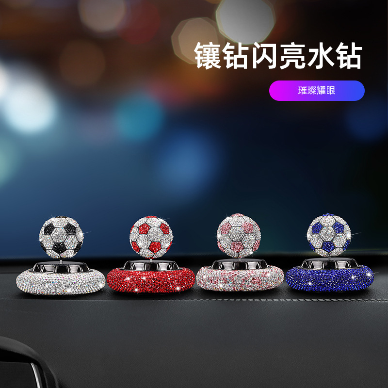 Solar-Powered Football Car Interior Dashboard Ornament, Car Fragrance Solid Perfume Holder, Long-Lasting Light Fragrance, High-End