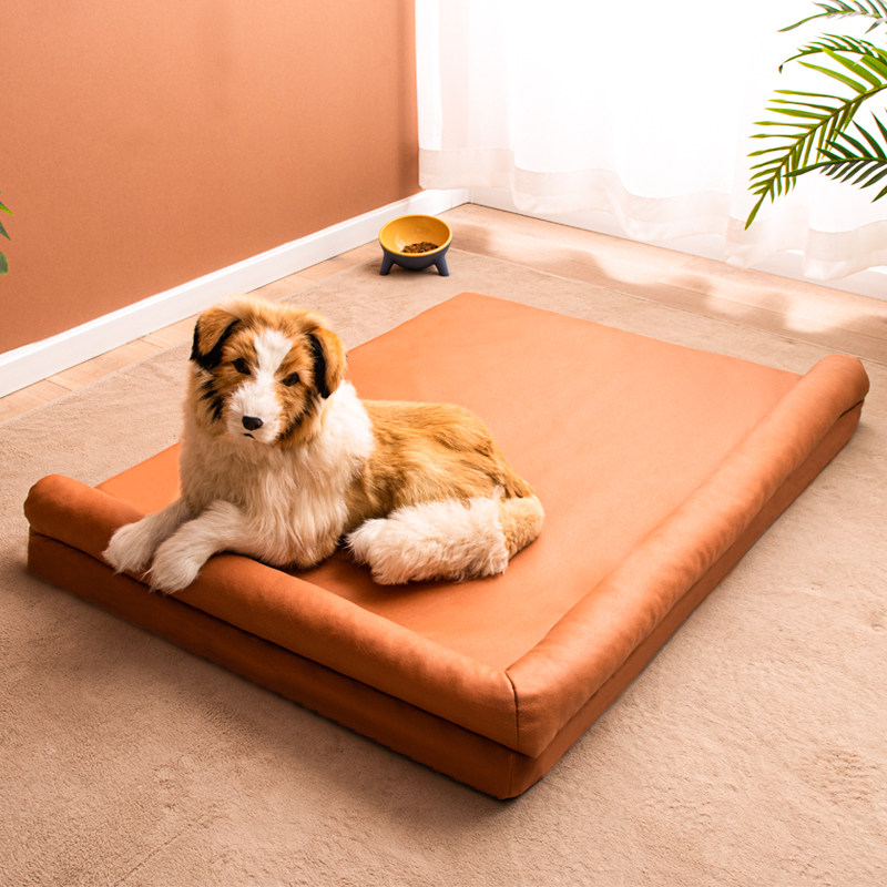 Pet kennel bed for all seasons, summer cool, medium and large floor mat, removable and washable corgis, bite-resistant and non-sticky