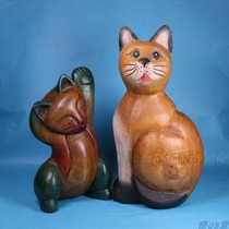 Chic 05 Hall Whole Solid Wood Engraving Animal Old Handicraft Pendant Pendulum: Climbing Cat Sitting Cat Atlantic Old