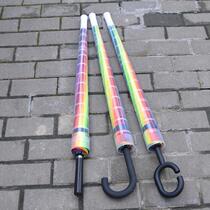 Automatic hook umbrella 24-bone waterproof sleeve super large rainbow umbrella not dripping water telescopic umbrella cover reinforced wind-resistant long handle