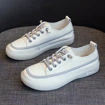 Yercon Genuine Leather Small White Shoes Women 2022 Spring New Casual Shoes Softbottom Pregnant Women Shoes 100 Hitch Flat-bottomed Womens Shoes