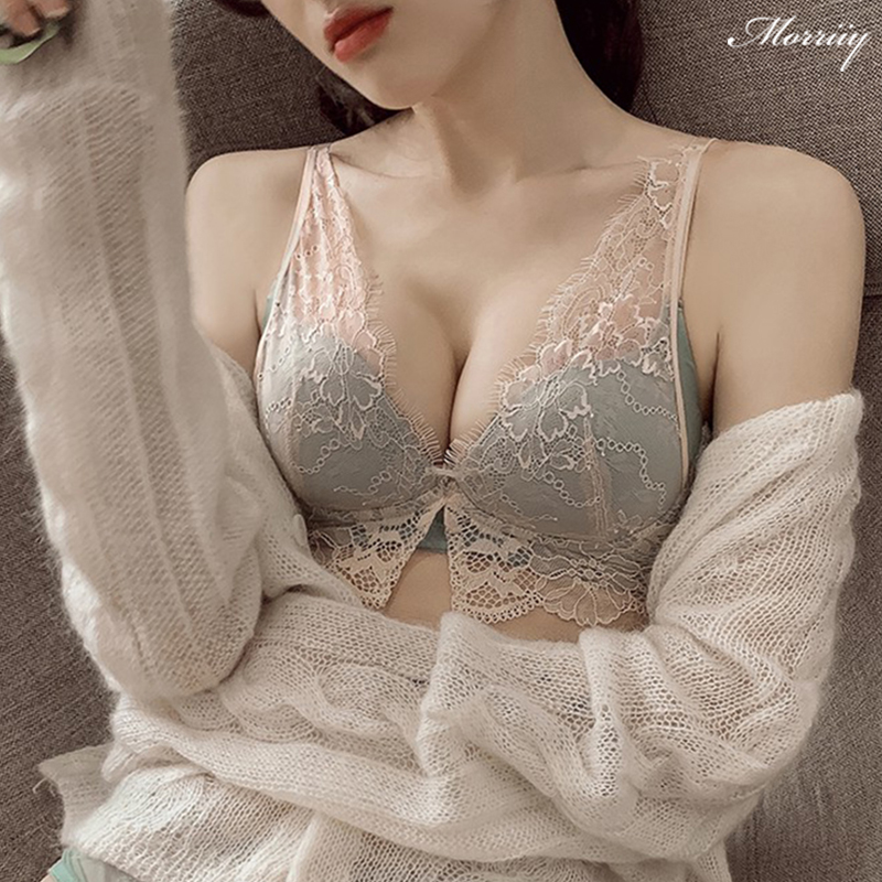 Lace underwear women's small breasts gather thickened no steel ring underwear set sexy bra to collect auxiliary breasts to prevent sagging