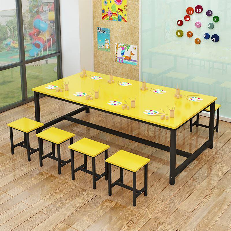 Kindergarten Colour Fine Art Painting Table Primary and secondary school drawing and writing coaching training table Combined learning conference table and chairs