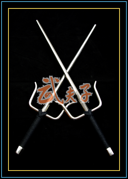 Hand Forged 304 stainless steel solid Kung Fu points Iron Ruler Surfers Triple Karate Short Double Ninja Fork-Taobao