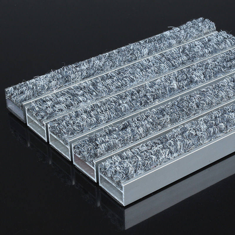 2022 Aluminum Alloy Hotel Entrance Doormat Embedded Dust Scraping Mat Rug Commercial Non-slip Door Hall Carpet