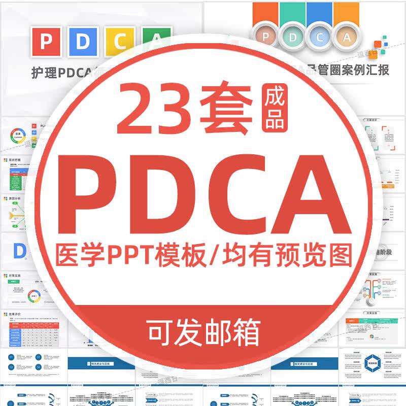 Finished medicine PDCA Medical Care PPT Template Circulation Case Results Report Nurse Work