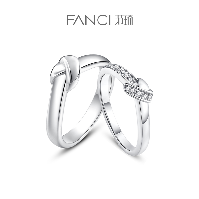 Fanci Fan Qi silver decoration (lover knots series) Cardigan Lovers to Ring Fashion Light Extravagant 925 silver gifts-Taobao